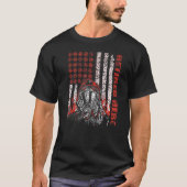 Fireman American Flag Gasmask Firefighter Retired Tシャツ (正面)