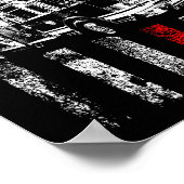 Fireman American Flag Thin Red Line Firefighter ポスター (角)