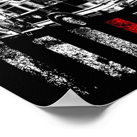 Fireman American Flag Thin Red Line Firefighter  ポスター (角)