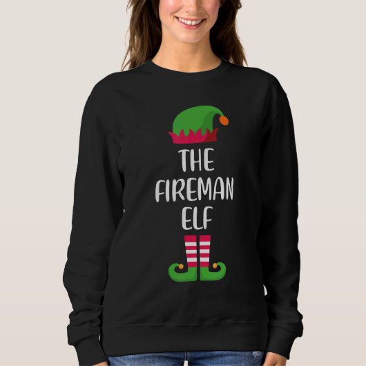 Fireman Elf Family Matching Group Christmas Pajama スウェットシャツ (正面)