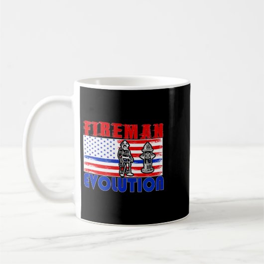 Fireman Evolution Fireman Gift Proud Firefighter Q コーヒーマグカップ (左)
