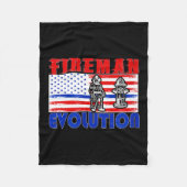 Fireman Evolution Fireman Gift Proud Firefighter Q フリースブランケット (正面)