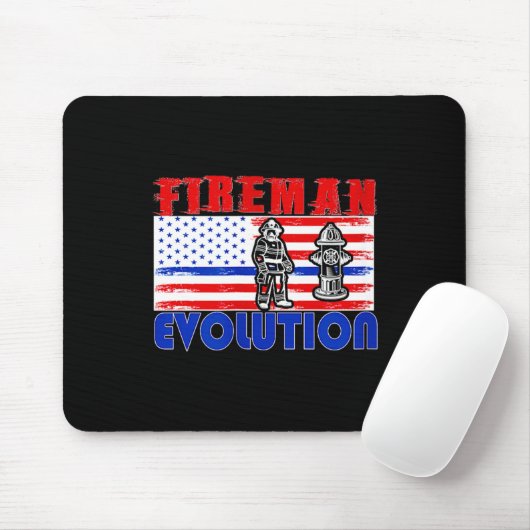 Fireman Evolution Fireman Gift Proud Firefighter Q マウスパッド (マウス)