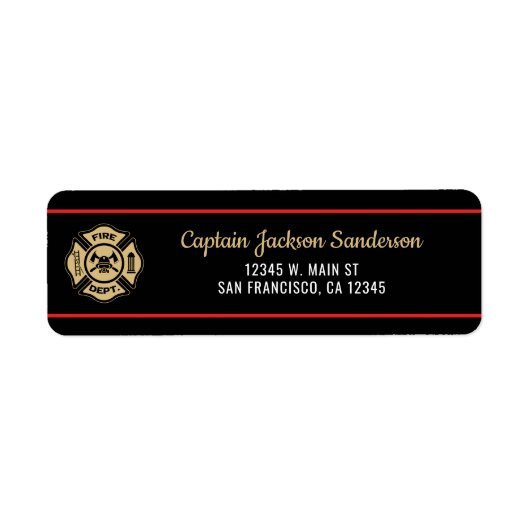 Fireman Fire Department Firefighter Address ラベル (正面)