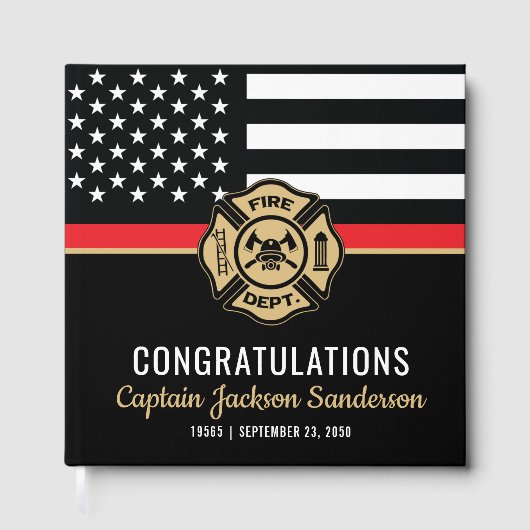 Fireman Fire Department Firefighter Retirement ゲストブック (正面)