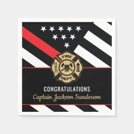 Fireman Fire Department Firefighter Retirement スタンダードカクテルナプキン