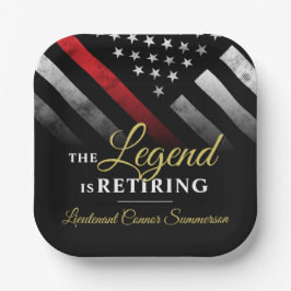 Fireman Fire Department Firefighter Retirement ペーパープレート