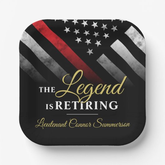 Fireman Fire Department Firefighter Retirement ペーパープレート (正面)