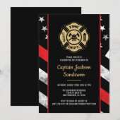 Fireman Fire Department Firefighter Retirement 招待状 (正面/裏面)