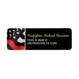 Fireman Firefighter Fire Department Return Address ラベル