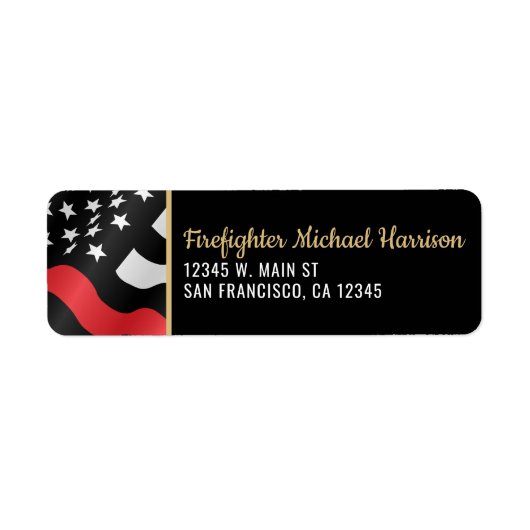 Fireman Firefighter Fire Department Return Address ラベル (正面)
