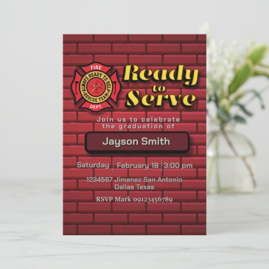 Fireman Graduation Party 招待状 (スタンド正面)