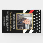 Fireman Photo Red Line Flag Firefighter Retirement 横断幕 (横)