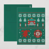 Firemen Firefighter Christmas Ugly Xmas Sweater ポストカード (正面/裏面)