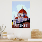Firenze ~ヴィンテージトラベルイタリアンキャンバス。 ポスター (キッチン)