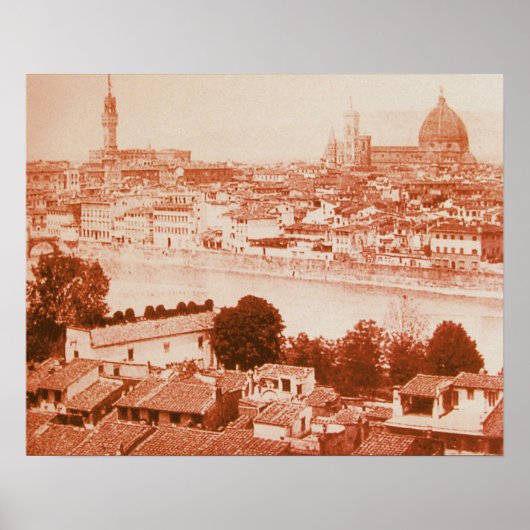 FIRENZE - 1859年 フィレンツェのパノラマビュー アンティーク ポスター (正面)