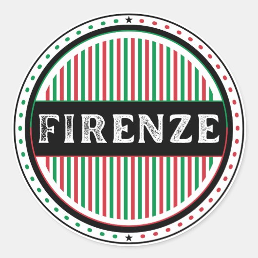 Firenze City Pride Emblem – Italian Identity ラウンドシール (正面)