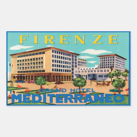 Firenze Grand Hotel Mediterraneo 長方形シール (正面)
