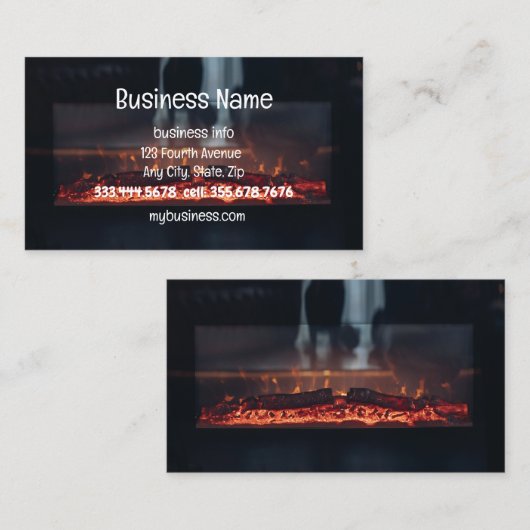Fireplaceインストールサービスのカスタム 名刺 (正面/裏面)