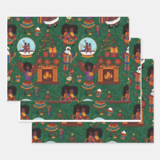 Fireplace and Kente Cloth ラッピングペーパーシート