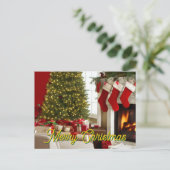 Fireplace Christmas Greetings シーズンポストカード (スタンド正面)