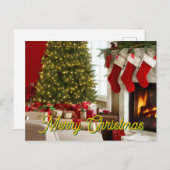 Fireplace Christmas Greetings シーズンポストカード (正面/裏面)