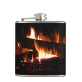 Fireplace Warm Winter Scene Photography フラスク (正面)