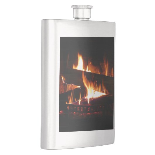 Fireplace Warm Winter Scene Photography フラスク (右)