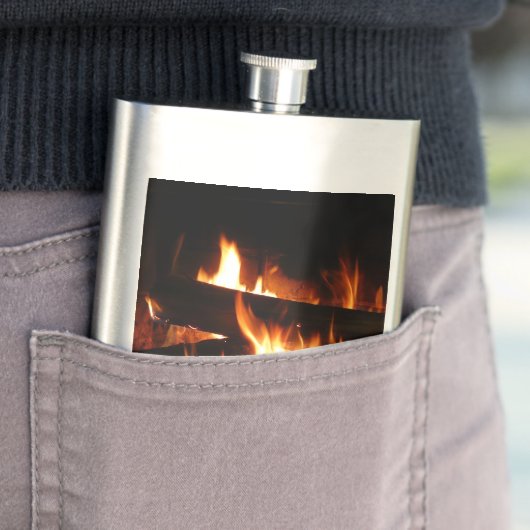 Fireplace Warm Winter Scene Photography フラスク (インサイチュ)