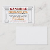 FireplacesおよびMantels Supply Company 名刺 (正面/裏面)