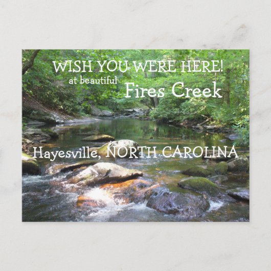 Fires Creekに来てほしい ポストカード (正面)