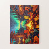 Fireside Tales Adirondack Chairs Bonfire By Lake ジグソーパズル (縦)