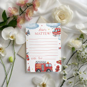 Firetruck Birthday Time Capsule Card 招待状