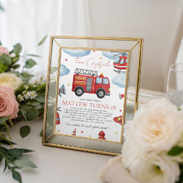 Firetruck Birthday Time Capsule Sign 台座サイン