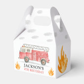 Firetruck Calling All Firefigthers Boy Birthday フェイバーボックス (裏面サイド)