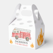Firetruck Calling All Firefigthers Boy Birthday フェイバーボックス (正面サイド)
