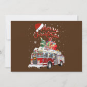 Firetruck Santa Sleigh Fireman Christmas Firefight 招待状 (正面)