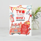 Firetruck Two The Rescue Kid's 2nd Birthday 招待状 (スタンド正面)