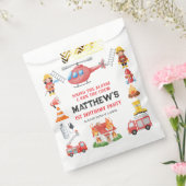 Firetrucks Boy 1st Birthday | Cute Little party フェイバーバッグ (封をした状態)