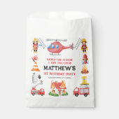 Firetrucks Boy 1st Birthday | Cute Little party フェイバーバッグ (正面)