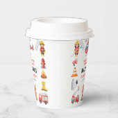 Firetrucks Boy 1st Birthday | Cute Little party 紙コップ (右)