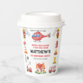 Firetrucks Boy 1st Birthday | Cute Little party 紙コップ (正面)