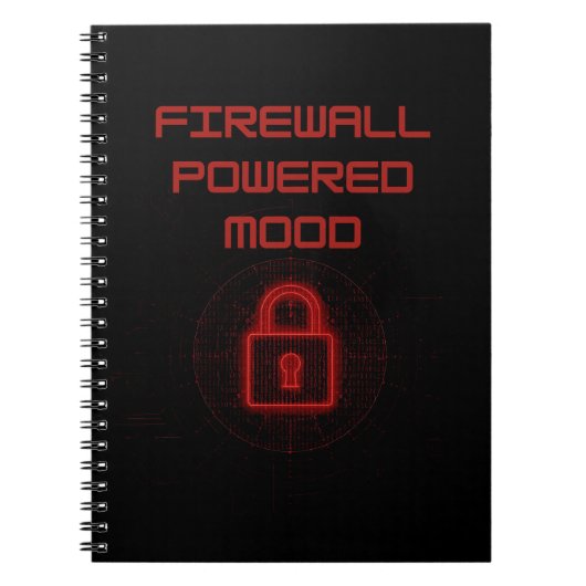 Firewall Powered Mood Cybersecurity Design ノートブック (正面)