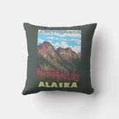 Fireweed及び山-アンカレッジ、アラスカ クッション (裏面)