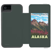 Fireweed及び山-アンカレッジ、アラスカ Incipio iPhoneウォレットケース (フォリオオープン)