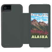 Fireweed及び山-ユーコン準州、アラスカ Incipio iPhoneウォレットケース (フォリオオープン)