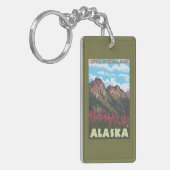 Fireweed及び山- Denaliの国立公園、 キーホルダー (正面左)