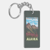 Fireweed及び山- Denaliの国立公園、 キーホルダー (正面左)