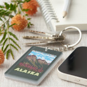 Fireweed及び山- Denaliの国立公園、 キーホルダー (正面右)