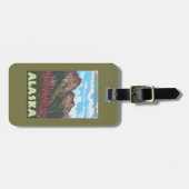 Fireweed及び山- Denaliの国立公園、 ラゲッジタグ (正面横)